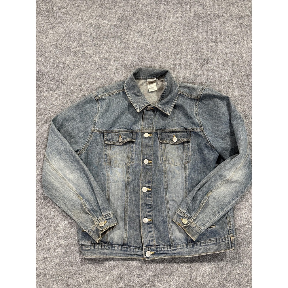Disney Studio Collection Jacket Mens Large Blue Denim Jack Skellington Halloween